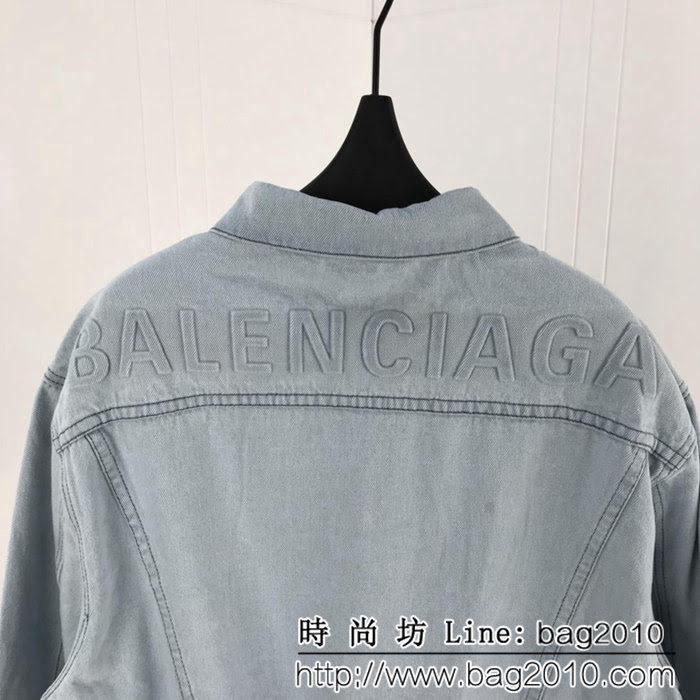 BALENCIAGA巴黎世家 新款 背後字母logo牛仔外套 明星同款 情侶款 ydi1063